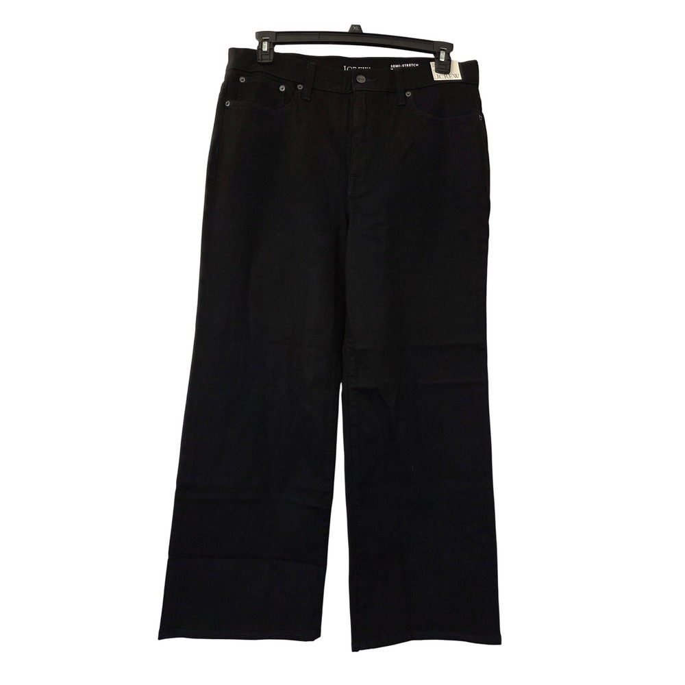 J. Crew Slim Wide Jeans High Rise Womens 31 Black NWT $148 CN277